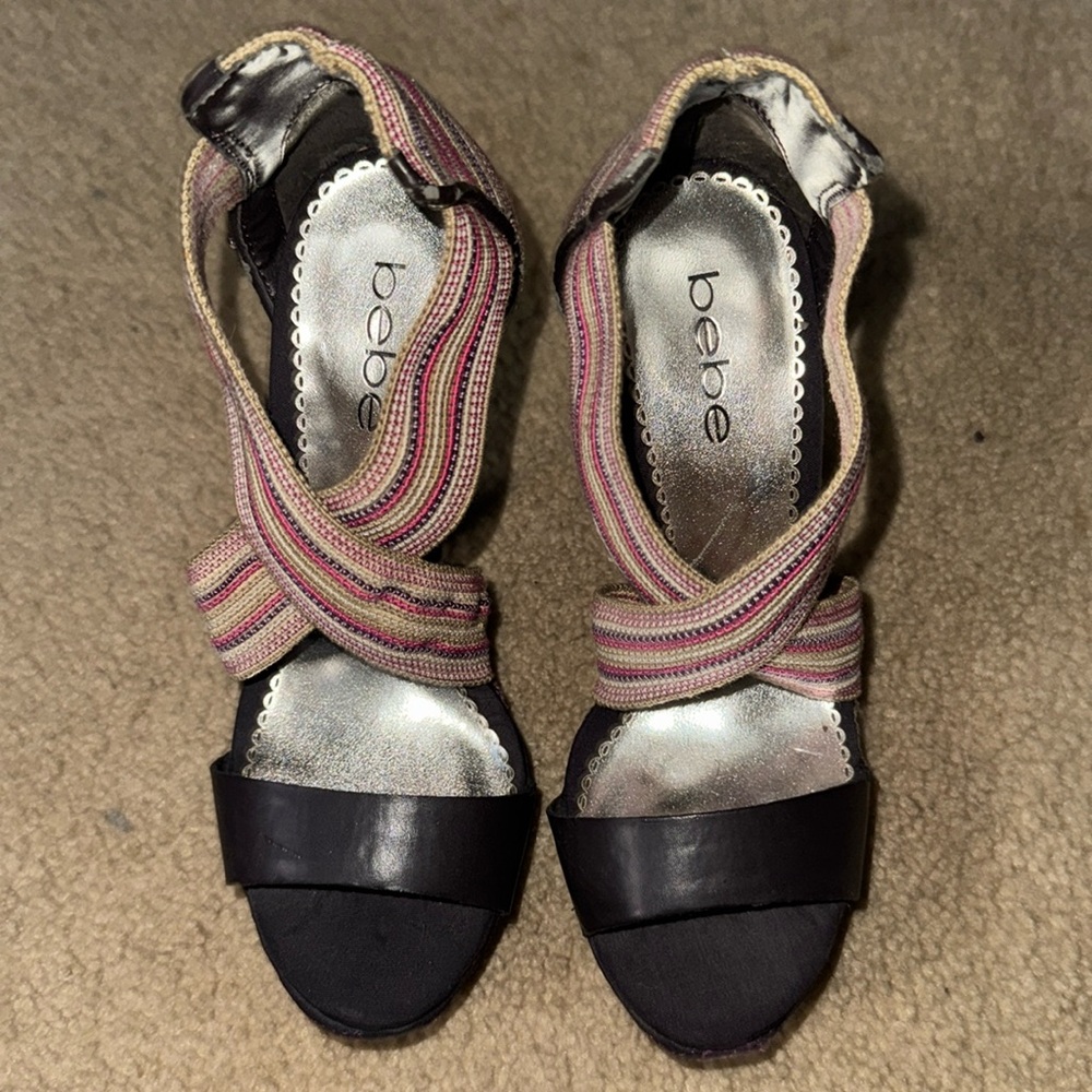 Purple with shades of pink and heels
